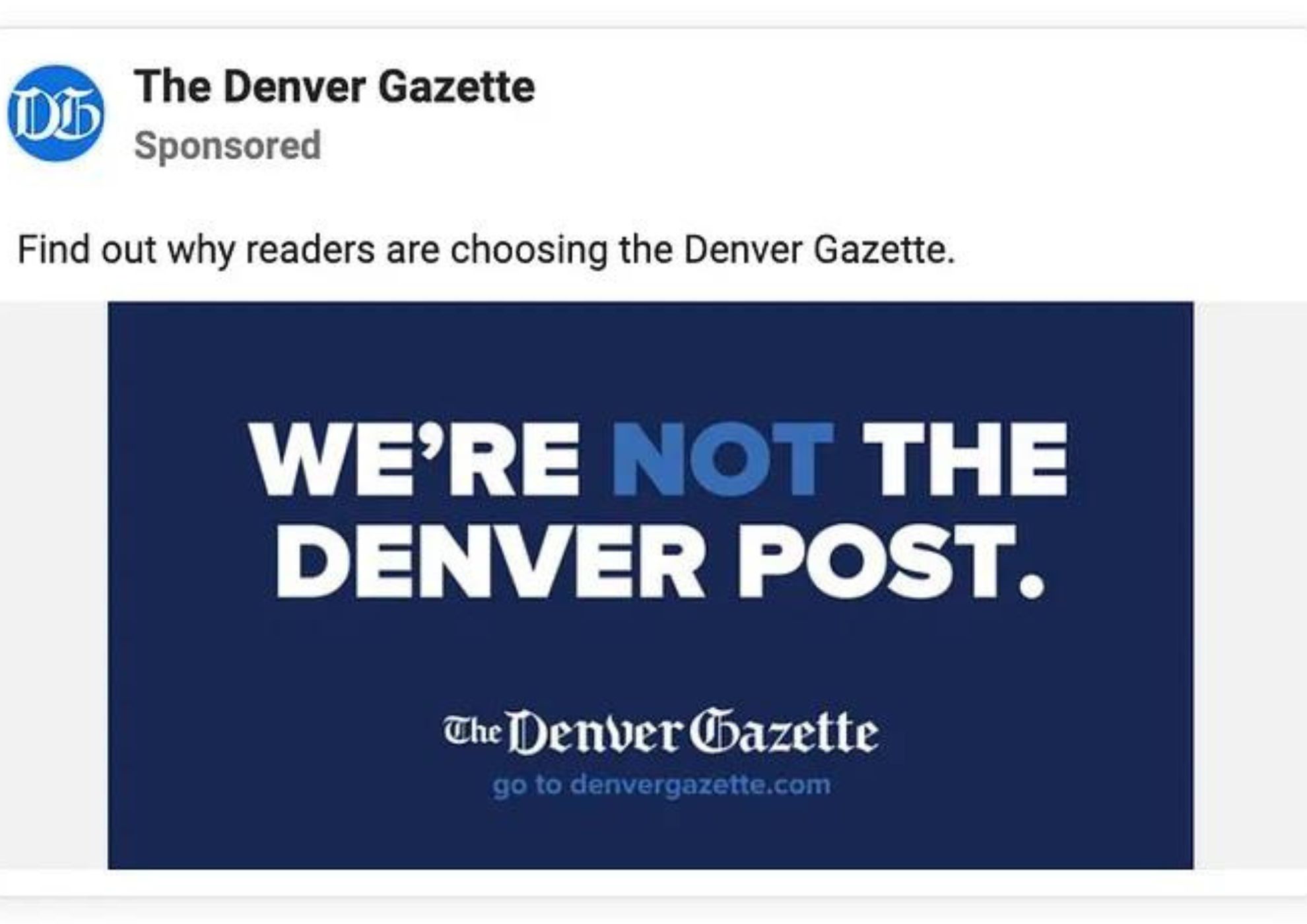 Headline of the Denver Post newspaper, Denver, Colorado